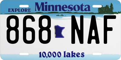 MN license plate 868NAF