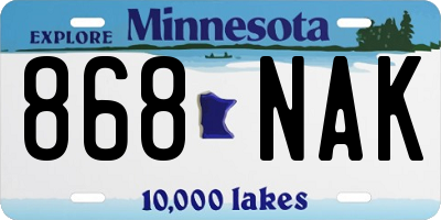 MN license plate 868NAK