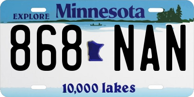 MN license plate 868NAN