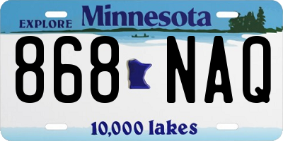 MN license plate 868NAQ