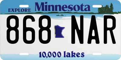 MN license plate 868NAR