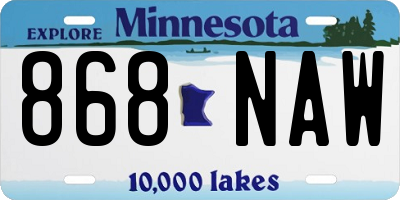 MN license plate 868NAW