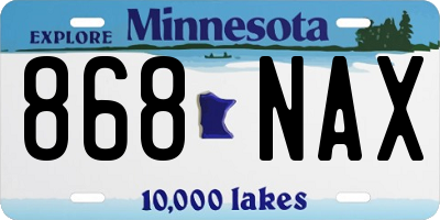 MN license plate 868NAX