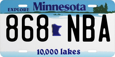 MN license plate 868NBA