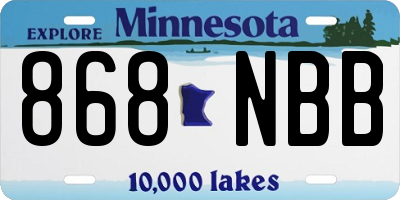 MN license plate 868NBB