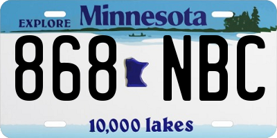 MN license plate 868NBC