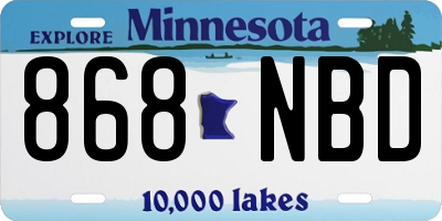 MN license plate 868NBD