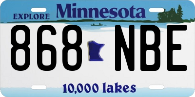 MN license plate 868NBE