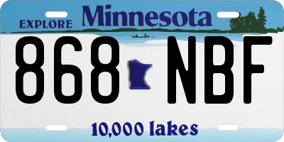 MN license plate 868NBF