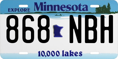 MN license plate 868NBH