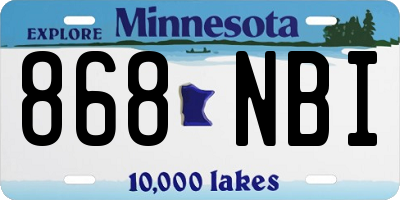 MN license plate 868NBI