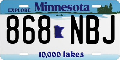 MN license plate 868NBJ