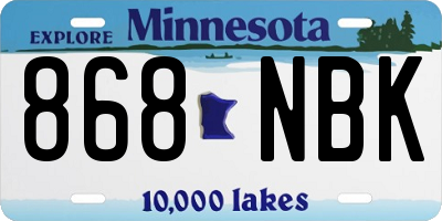 MN license plate 868NBK
