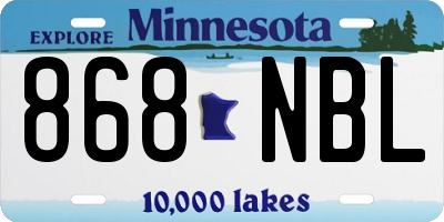 MN license plate 868NBL