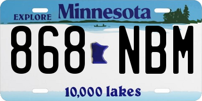 MN license plate 868NBM