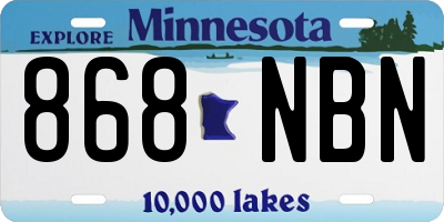 MN license plate 868NBN