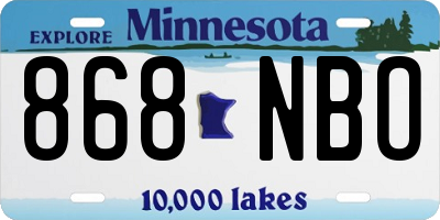 MN license plate 868NBO