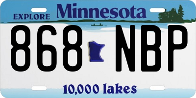 MN license plate 868NBP
