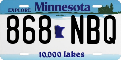 MN license plate 868NBQ