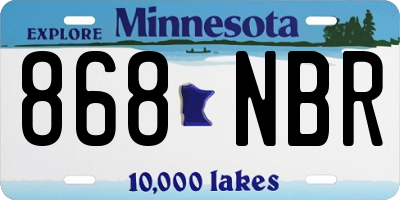 MN license plate 868NBR