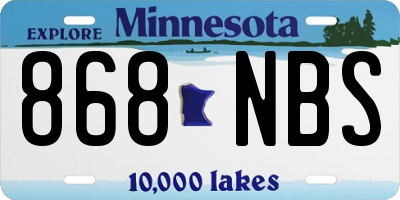 MN license plate 868NBS