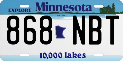 MN license plate 868NBT