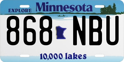 MN license plate 868NBU