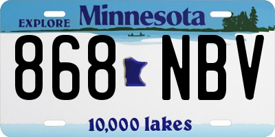 MN license plate 868NBV