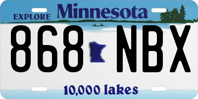 MN license plate 868NBX