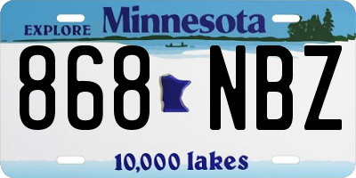 MN license plate 868NBZ