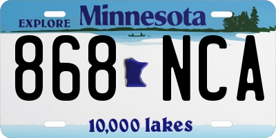 MN license plate 868NCA