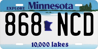MN license plate 868NCD