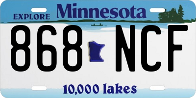 MN license plate 868NCF