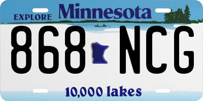 MN license plate 868NCG