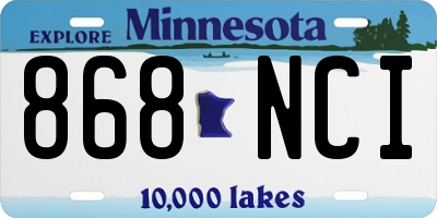 MN license plate 868NCI
