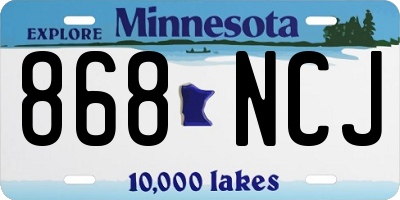 MN license plate 868NCJ