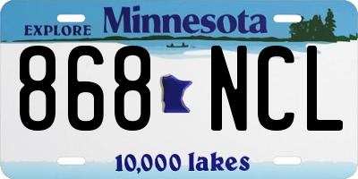 MN license plate 868NCL