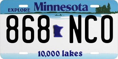 MN license plate 868NCO