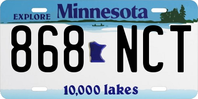 MN license plate 868NCT
