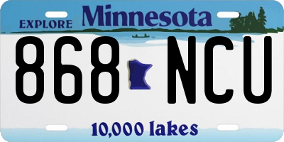 MN license plate 868NCU
