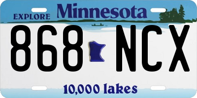 MN license plate 868NCX