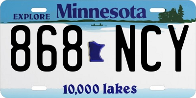MN license plate 868NCY