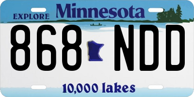 MN license plate 868NDD