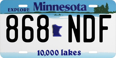 MN license plate 868NDF