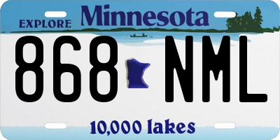 MN license plate 868NML