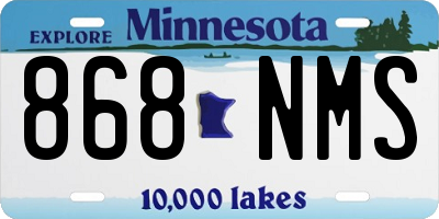 MN license plate 868NMS