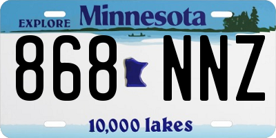 MN license plate 868NNZ
