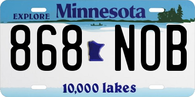 MN license plate 868NOB