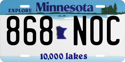 MN license plate 868NOC