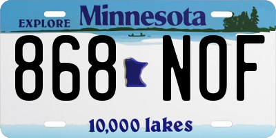 MN license plate 868NOF